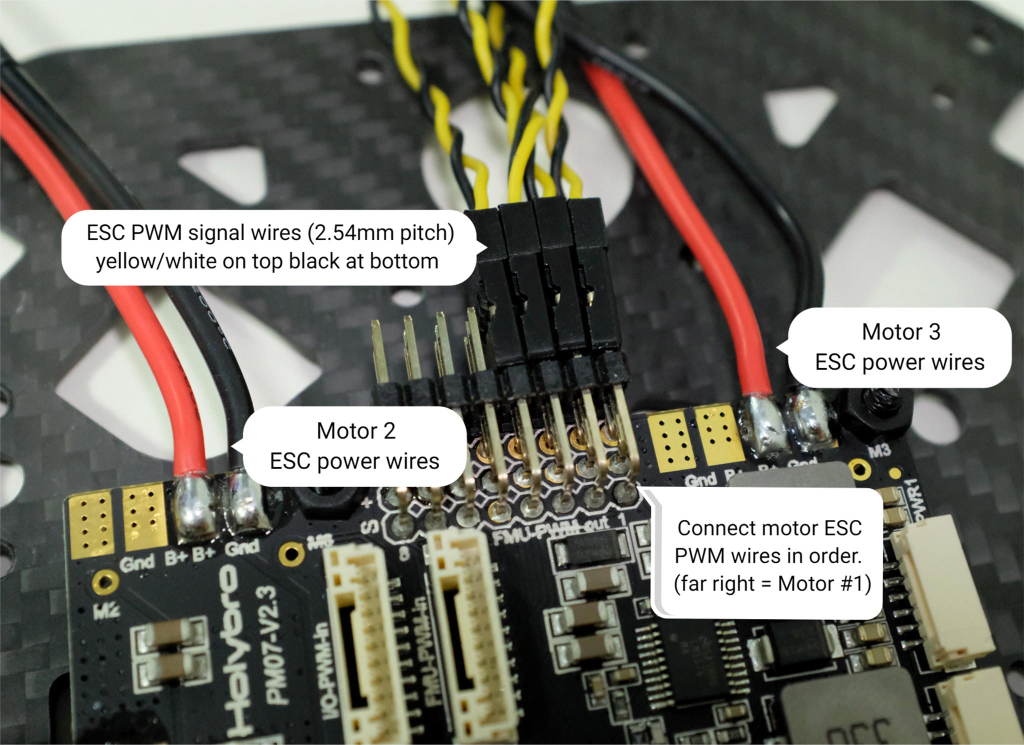 ESC power module and signal wiring