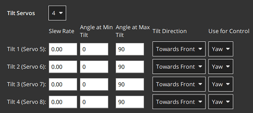 Tilt Servo Geometry Setup Example