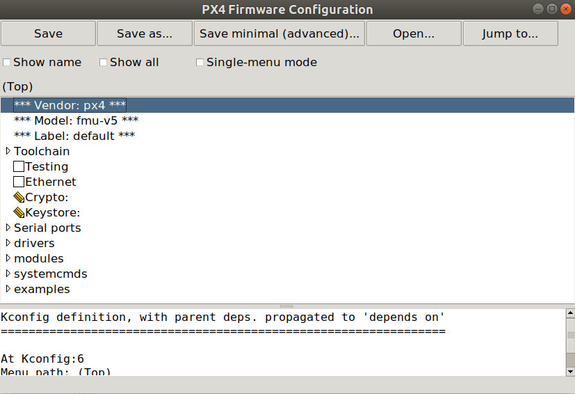 menuconfig command line interface