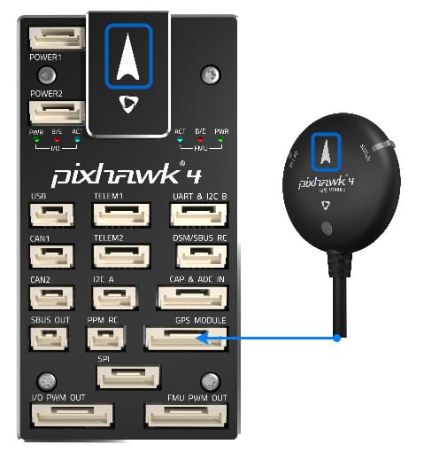 Pixhawk 4 -- 나침반/GPS 연결 