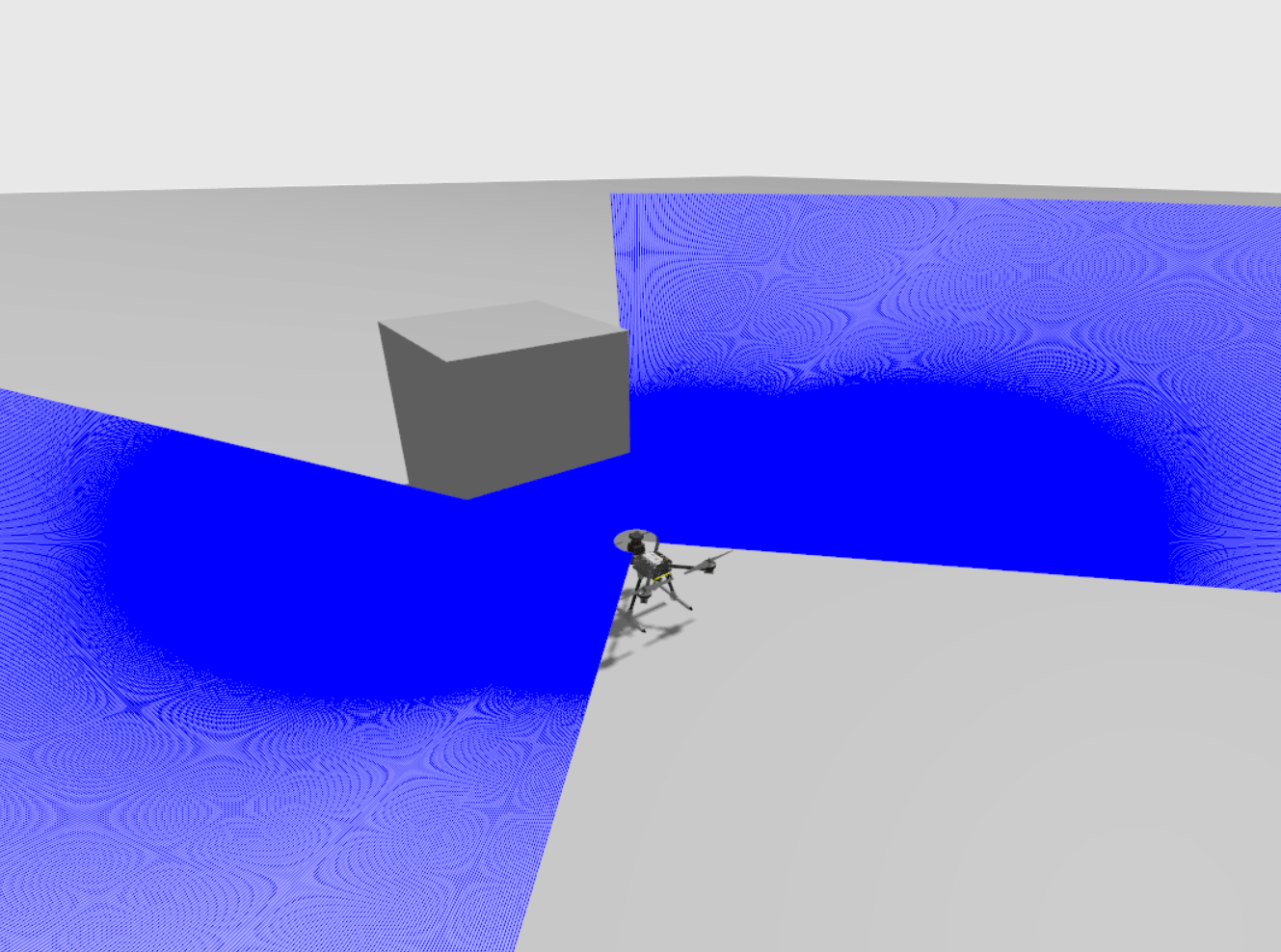 RViz image of collision detection using the x500_lidar_2d model in Gazebo