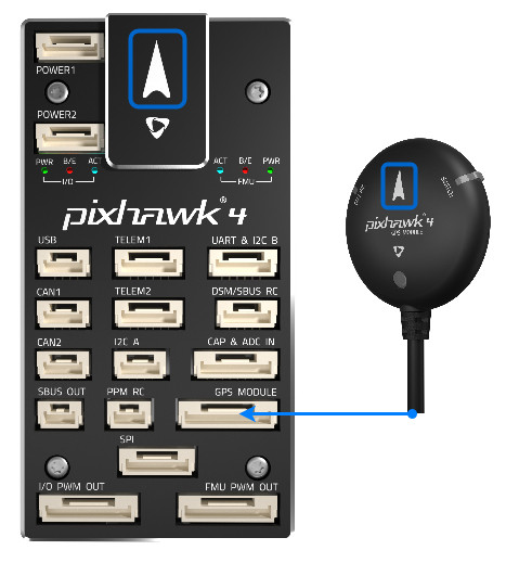 Connect compass/GPS to Pixhawk 4