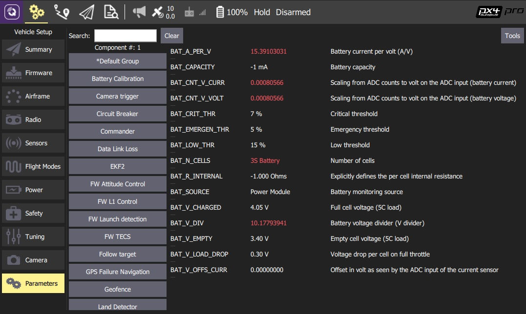 Finding/Updating Parameters · PX4 User Guide