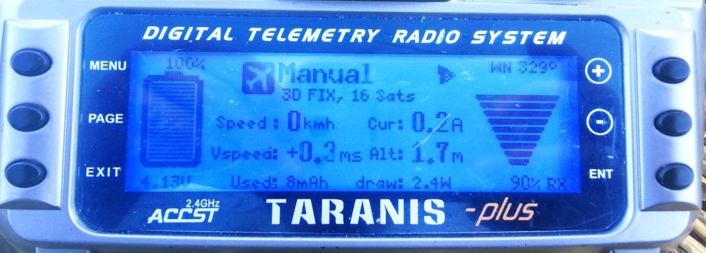 Telemetry Screen on the Taranis