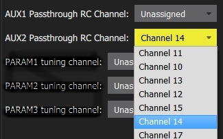 AUX1 and AUX2 RC passthrough channels