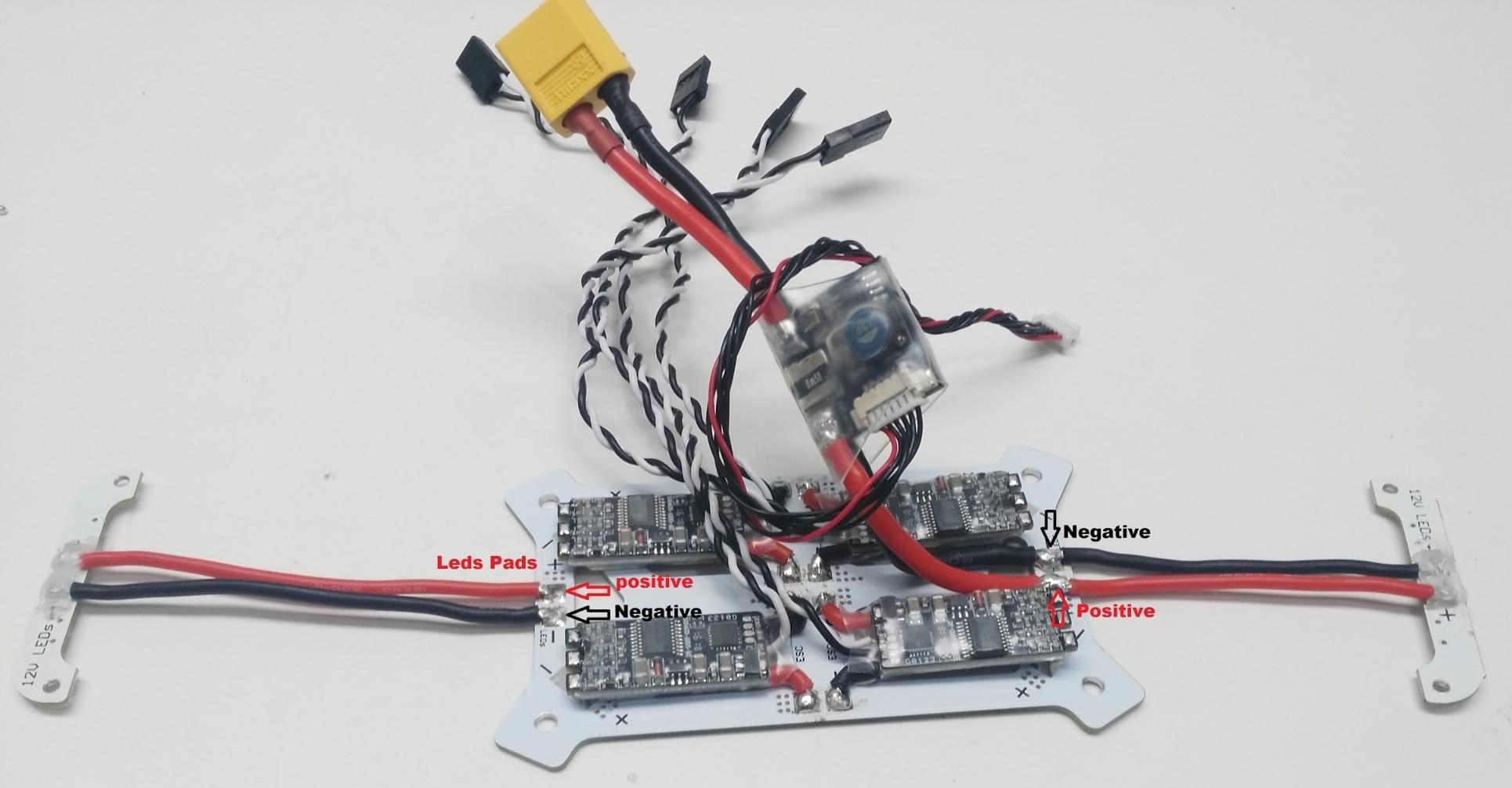 Solder LEDS to QAV250 PDB