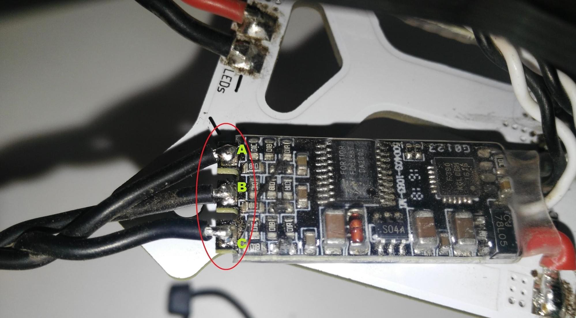 Solder motors to ESC.