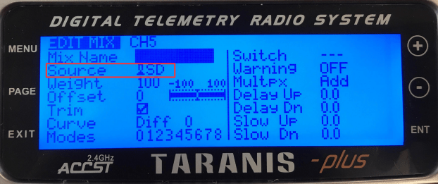 Taranis - 채널 설정