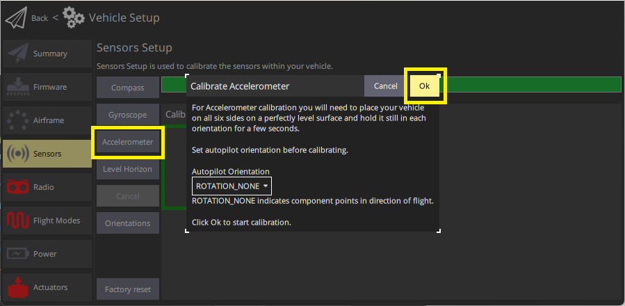 Accelerometer calibration