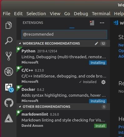 VSCode 탐색기에 로드된 PX4