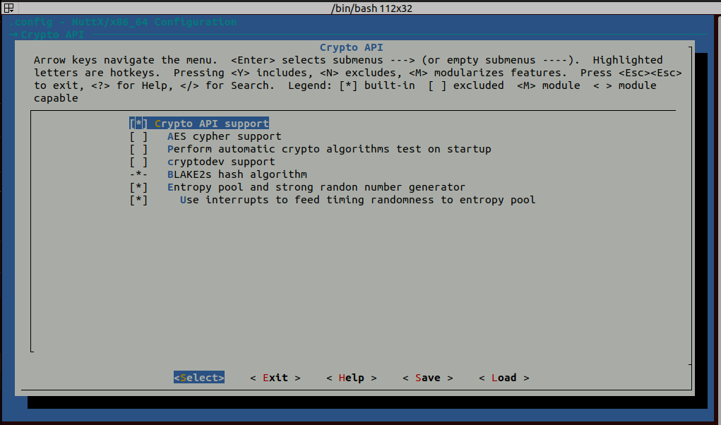 Menuconfig Crypto Options Set