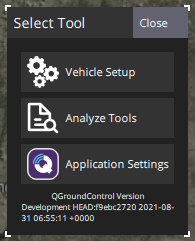 Menu for QGC Analyze Tool