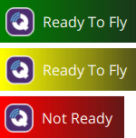 QGC flight readiness indicators from top left corner