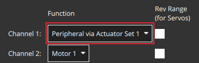 Generic actuator output setting in QGC