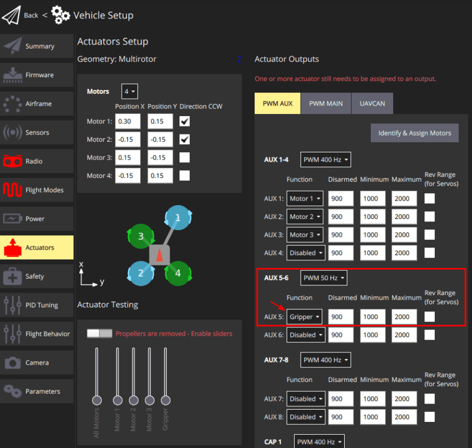 Gripper output mapping