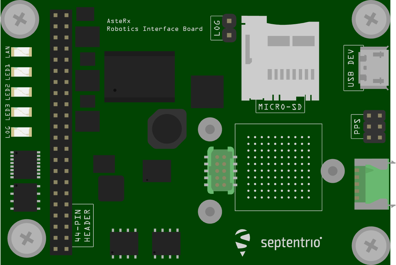 Інтерфейсна плата Septentrio Robotics Fritzing малюнок