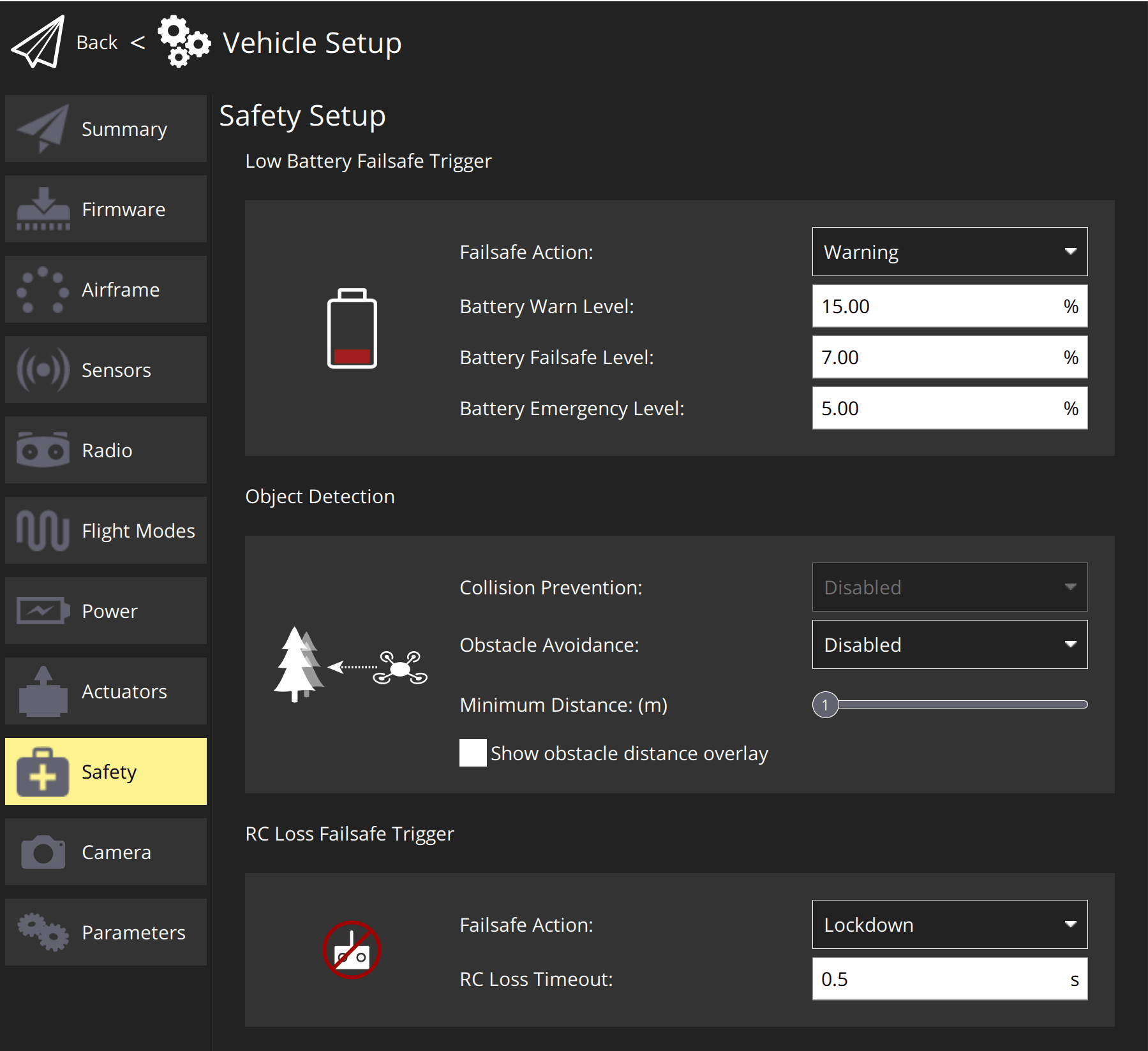 Safety Setup(QGC)