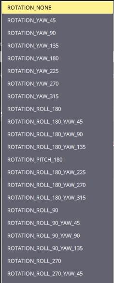 Orientation options