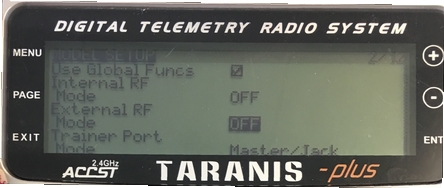 Taranis - налаштування моделі