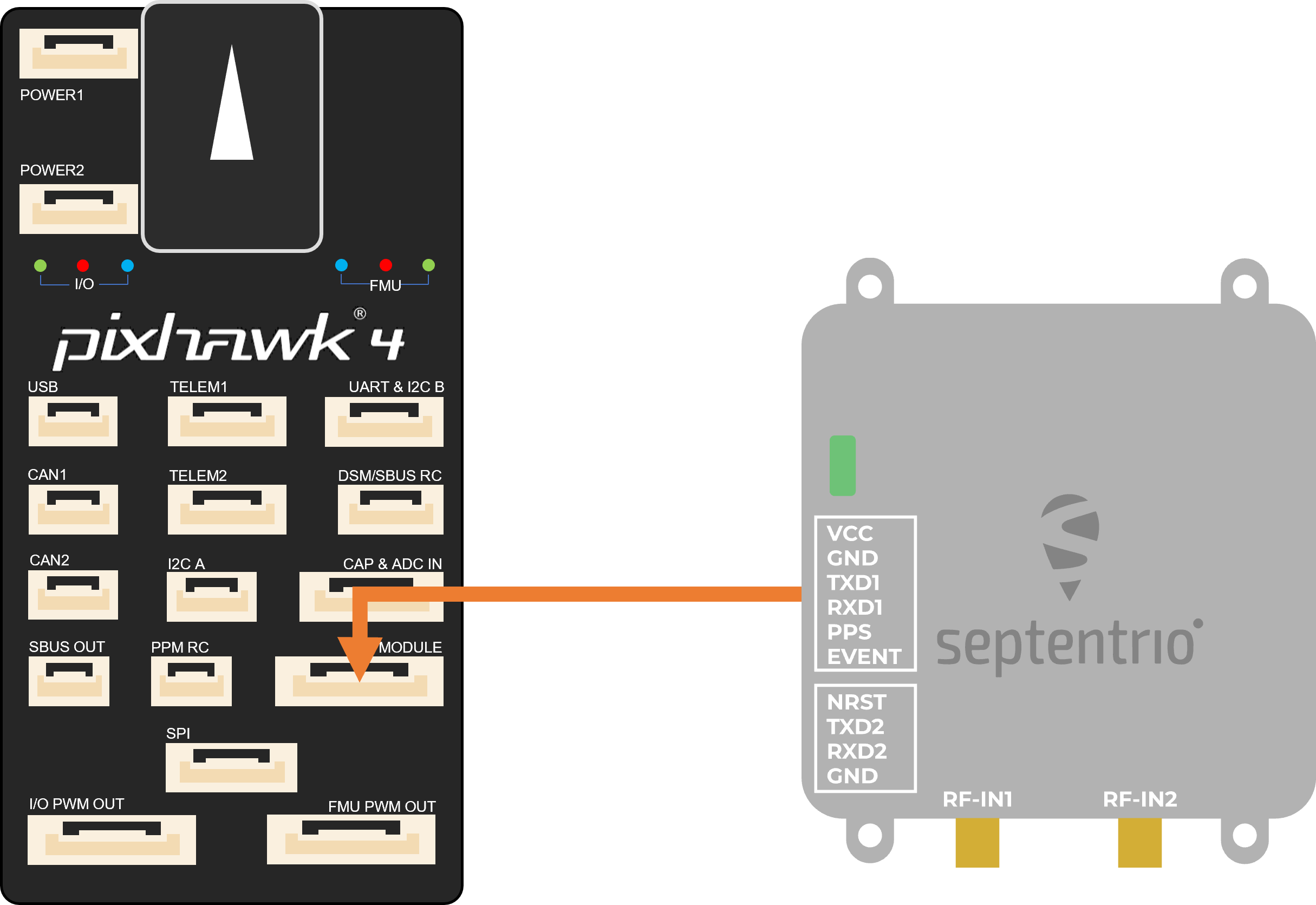 Wiring diagram, Pixhawk 4 - mosaic-go Wiring diagram, Pixhawk 4 - mosaic-go