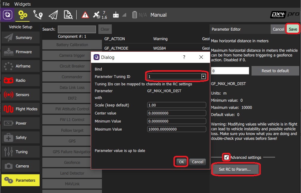 Map tuning channels to parameters